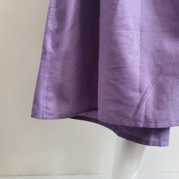 Erin Louise Size L Linen Blend Tiered A-Line Midi Lilac Dress NWT - Picture 7 of 9